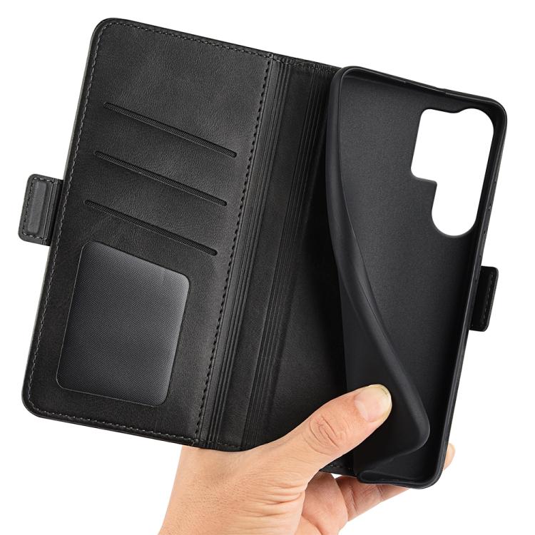 For Samsung Galaxy S25 Ultra 5G Dual-side Magnetic Buckle Horizontal Flip Leather Phone Case