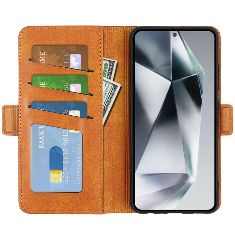 For Samsung Galaxy S25 Ultra 5G Dual-side Magnetic Buckle Horizontal Flip Leather Phone Case