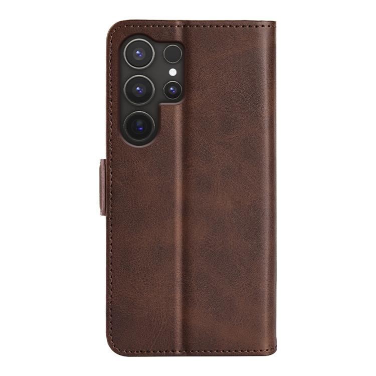 For Samsung Galaxy S25 Ultra 5G Dual-side Magnetic Buckle Horizontal Flip Leather Phone Case