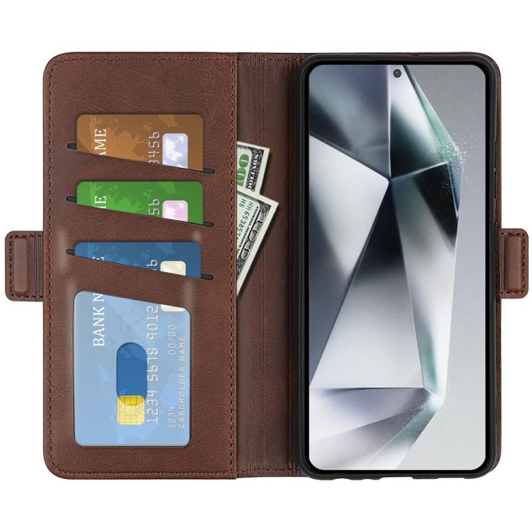 For Samsung Galaxy S25 Ultra 5G Dual-side Magnetic Buckle Horizontal Flip Leather Phone Case