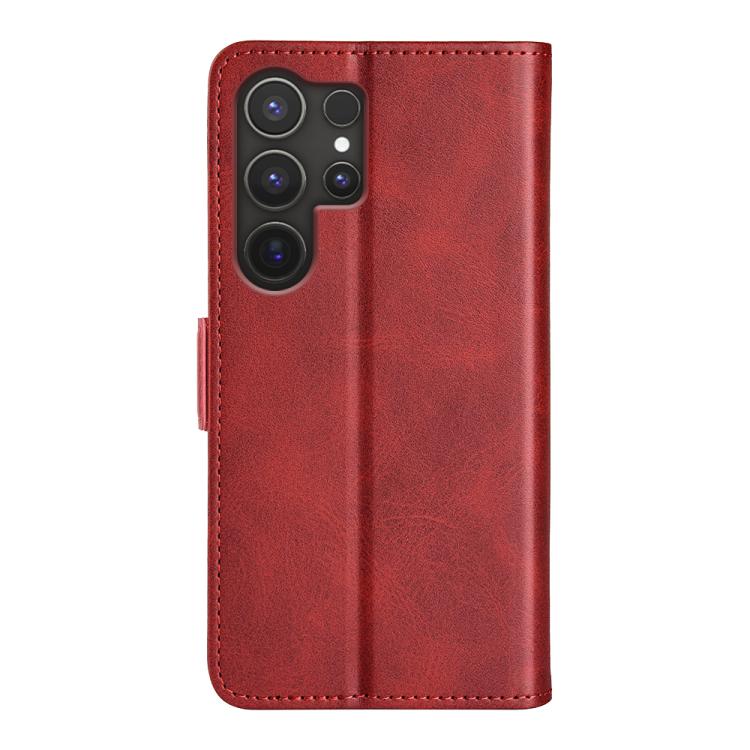 For Samsung Galaxy S25 Ultra 5G Dual-side Magnetic Buckle Horizontal Flip Leather Phone Case