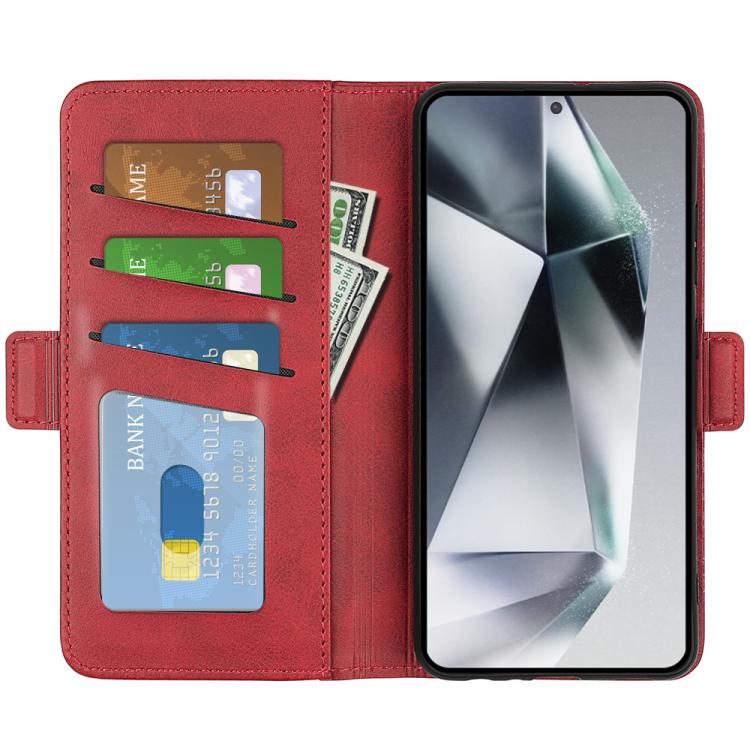 For Samsung Galaxy S25 Ultra 5G Dual-side Magnetic Buckle Horizontal Flip Leather Phone Case