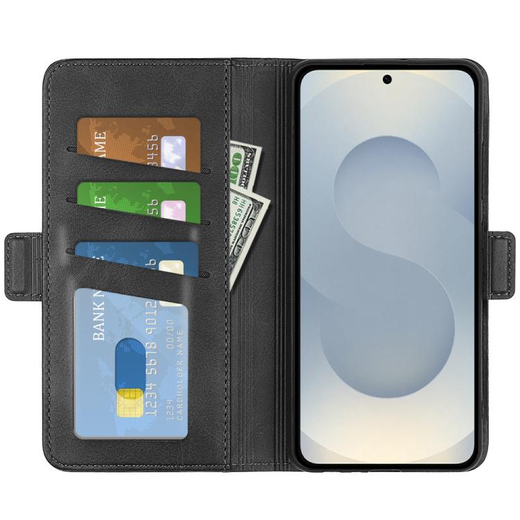 For Samsung Galaxy S25 Edge 5G Dual-side Magnetic Buckle Horizontal Flip Leather Phone Case