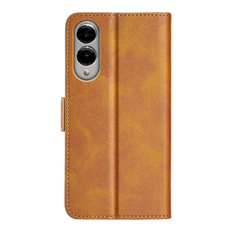 For Samsung Galaxy S25 Edge 5G Dual-side Magnetic Buckle Horizontal Flip Leather Phone Case