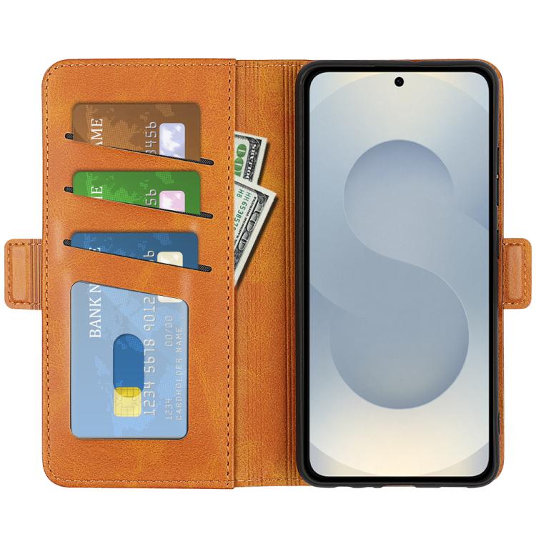 For Samsung Galaxy S25 Edge 5G Dual-side Magnetic Buckle Horizontal Flip Leather Phone Case