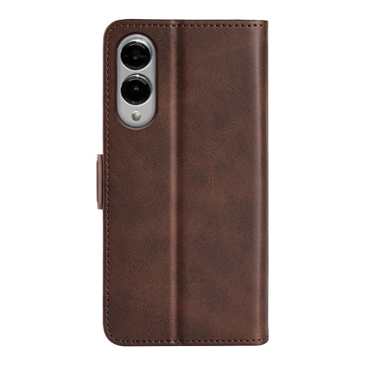 For Samsung Galaxy S25 Edge 5G Dual-side Magnetic Buckle Horizontal Flip Leather Phone Case
