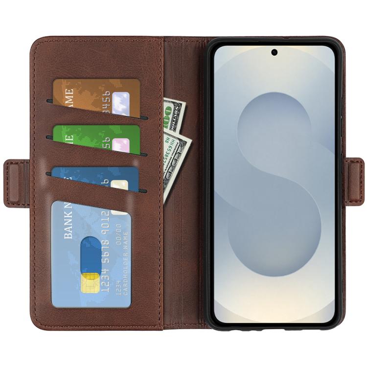 For Samsung Galaxy S25 Edge 5G Dual-side Magnetic Buckle Horizontal Flip Leather Phone Case