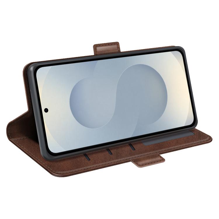 For Samsung Galaxy S25 Edge 5G Dual-side Magnetic Buckle Horizontal Flip Leather Phone Case