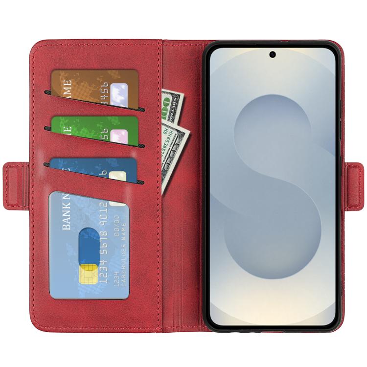 For Samsung Galaxy S25 Edge 5G Dual-side Magnetic Buckle Horizontal Flip Leather Phone Case