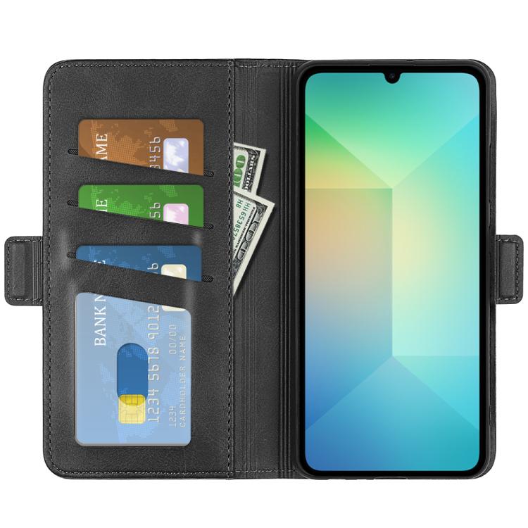 For Samsung Galaxy A06 5G Dual-side Magnetic Buckle Horizontal Flip Leather Phone Case
