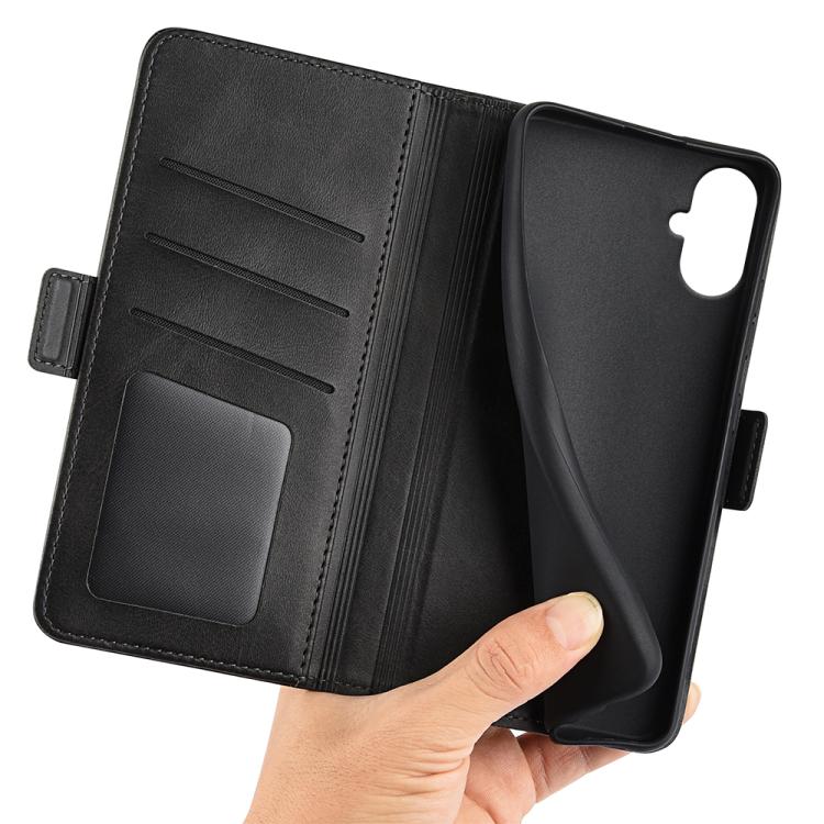For Samsung Galaxy A06 5G Dual-side Magnetic Buckle Horizontal Flip Leather Phone Case
