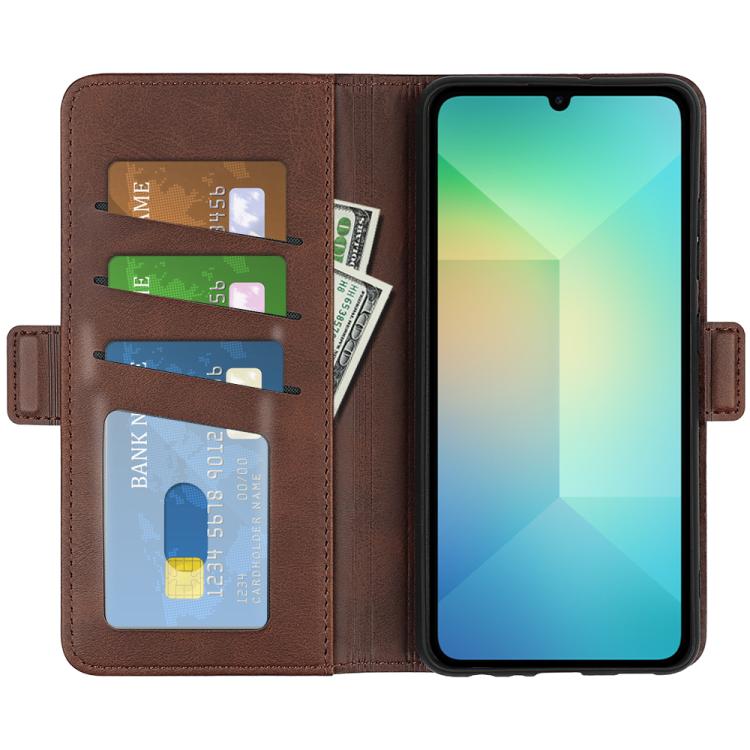 For Samsung Galaxy A06 5G Dual-side Magnetic Buckle Horizontal Flip Leather Phone Case