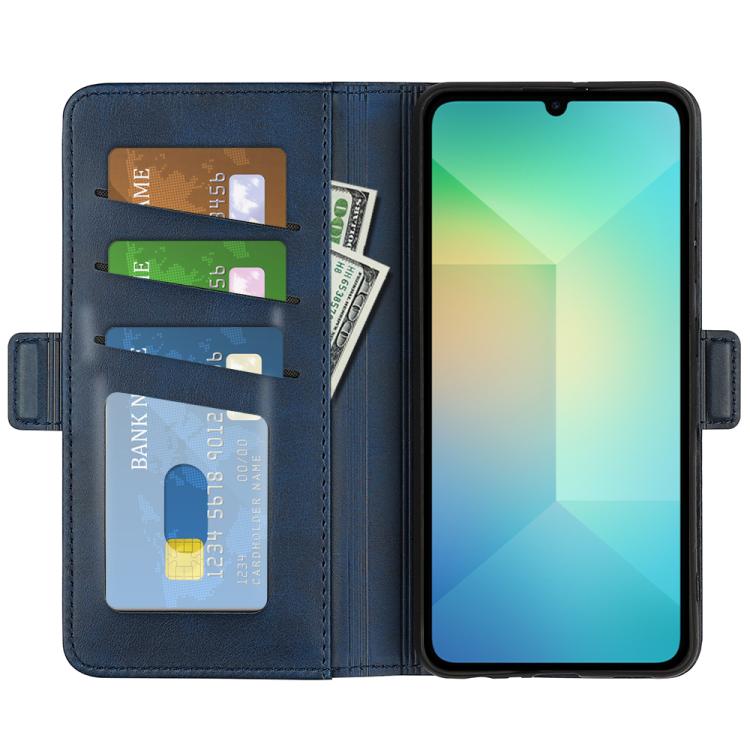 For Samsung Galaxy A06 5G Dual-side Magnetic Buckle Horizontal Flip Leather Phone Case