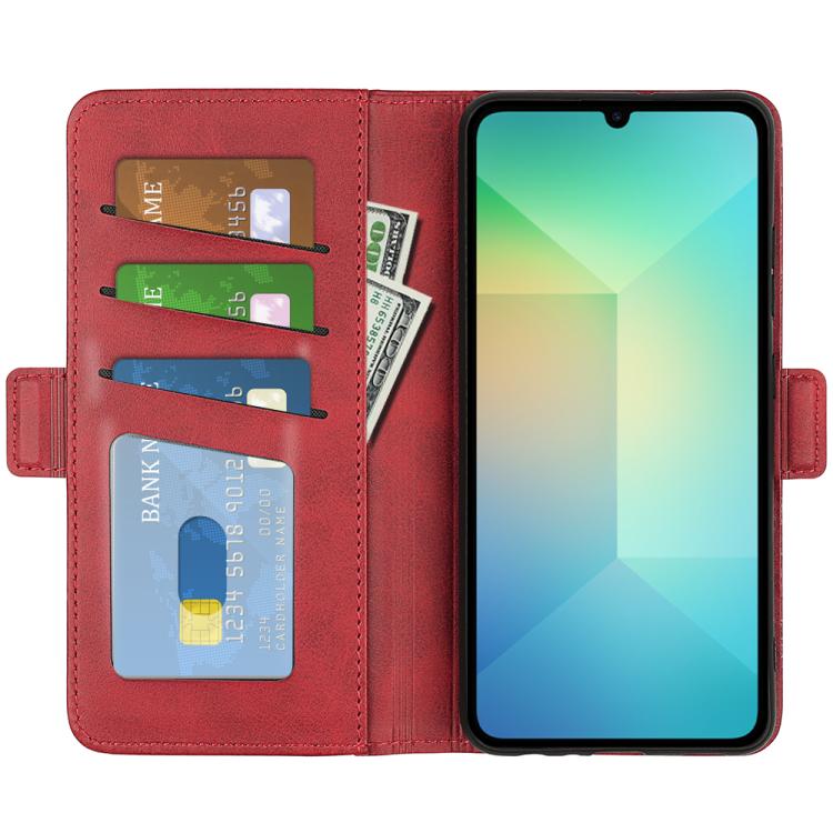 For Samsung Galaxy A06 5G Dual-side Magnetic Buckle Horizontal Flip Leather Phone Case