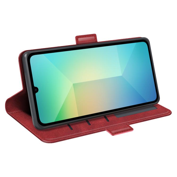 For Samsung Galaxy A06 5G Dual-side Magnetic Buckle Horizontal Flip Leather Phone Case