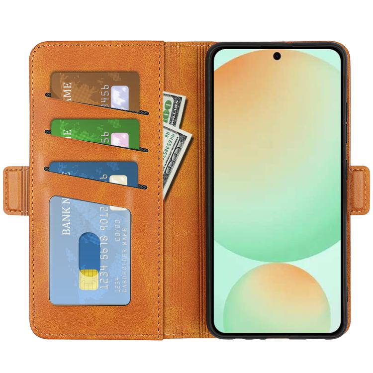 For Samsung Galaxy S25 FE 5G Dual-side Magnetic Buckle Horizontal Flip Leather Phone Case
