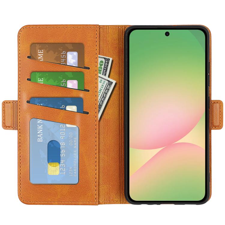 For Samsung Galaxy A57 5G Dual-side Magnetic Buckle Horizontal Flip Leather Phone Case