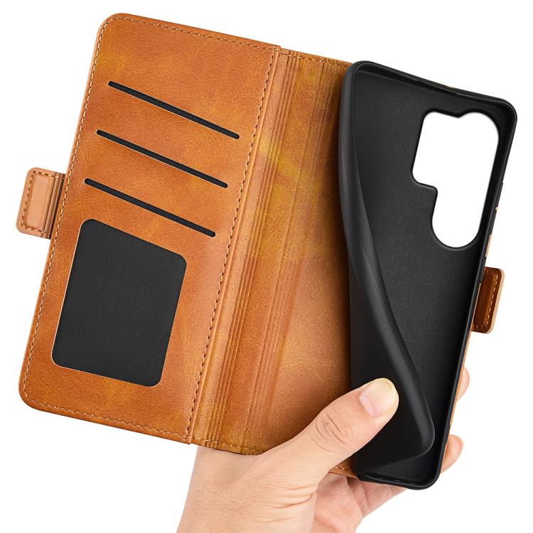 For Samsung Galaxy S26 Ultra 5G Dual-side Magnetic Buckle Horizontal Flip Leather Phone Case