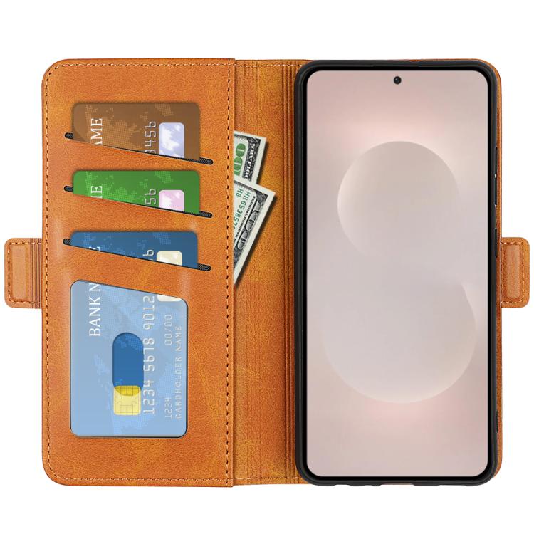 For Samsung Galaxy S26 Edge 5G Dual-side Magnetic Buckle Horizontal Flip Leather Phone Case