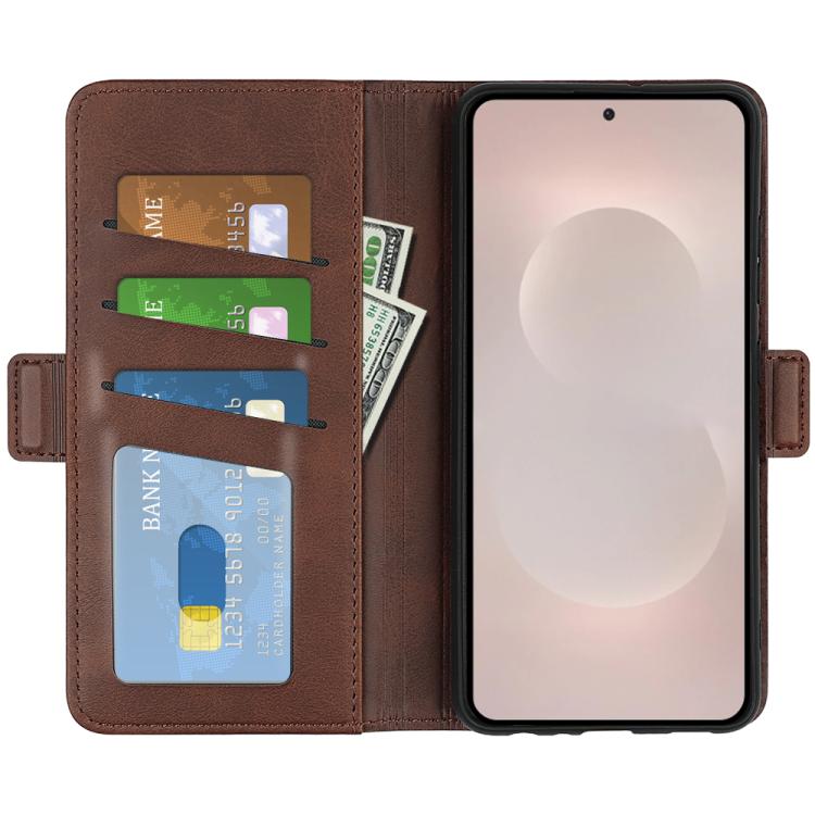 For Samsung Galaxy S26 Edge 5G Dual-side Magnetic Buckle Horizontal Flip Leather Phone Case