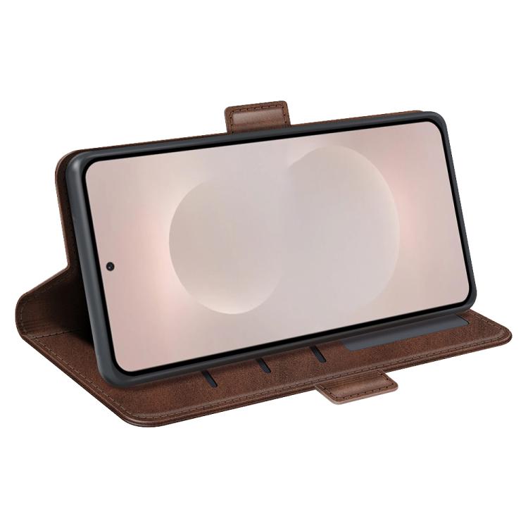 For Samsung Galaxy S26 Edge 5G Dual-side Magnetic Buckle Horizontal Flip Leather Phone Case