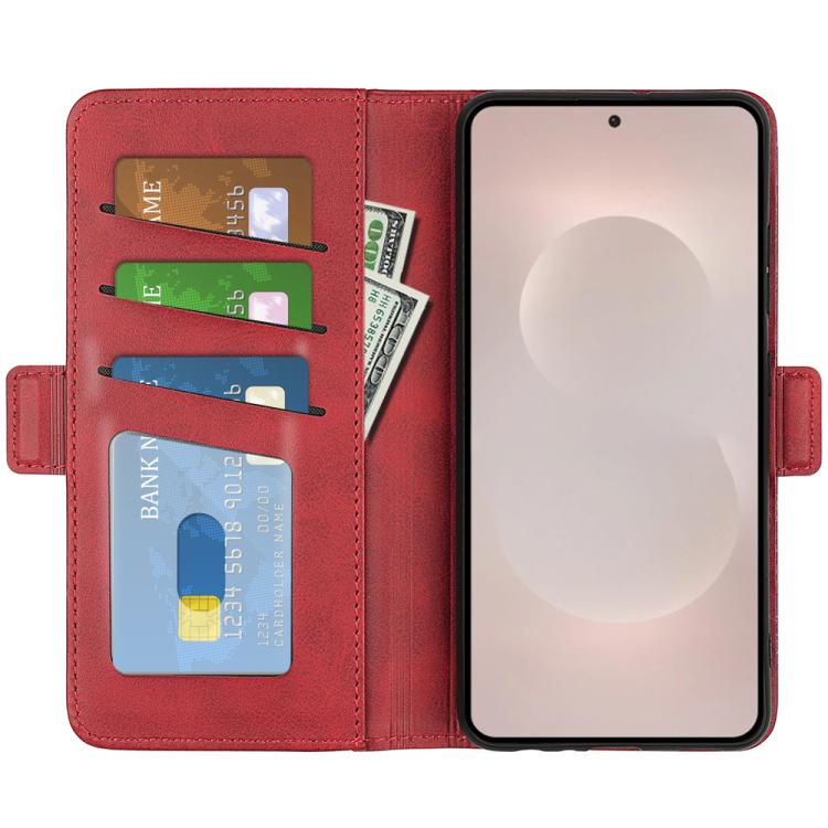 For Samsung Galaxy S26 Edge 5G Dual-side Magnetic Buckle Horizontal Flip Leather Phone Case