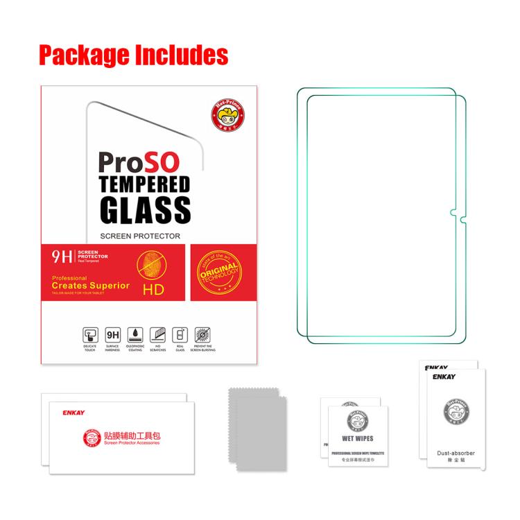 For Xiaomi Pad 7S Pro 12.5 2pcs ENKAY Hat-Prince 0.33mm Explosion-proof Tempered Glass Film