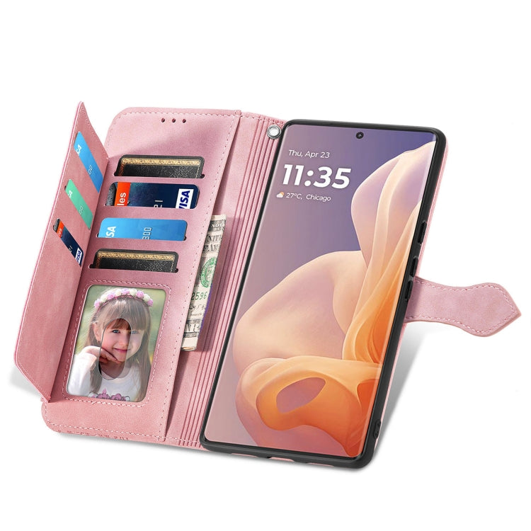 For Motorola Moto G85 Embossed Flower Zipper Leather Phone Case