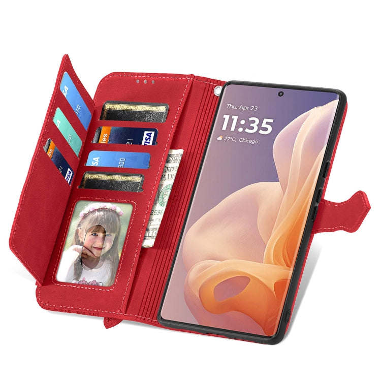 For Motorola Moto G85 Embossed Flower Zipper Leather Phone Case