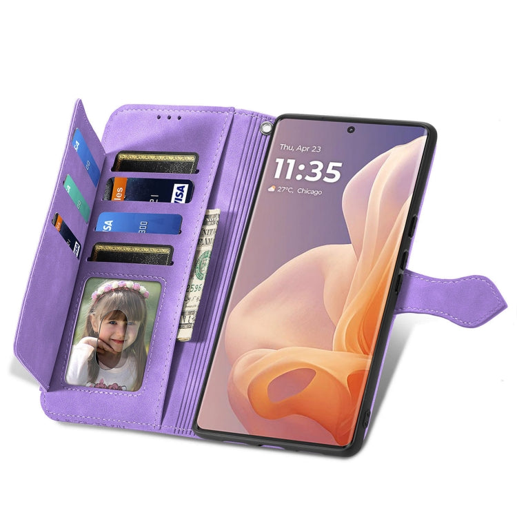 For Motorola Moto G85 Embossed Flower Zipper Leather Phone Case