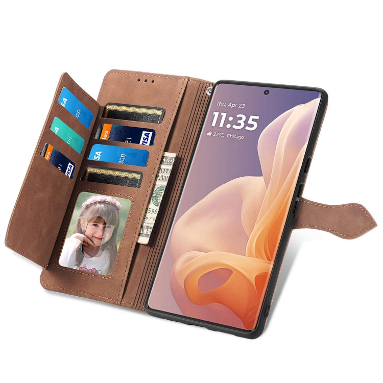 For Motorola Moto G85 Embossed Flower Zipper Leather Phone Case
