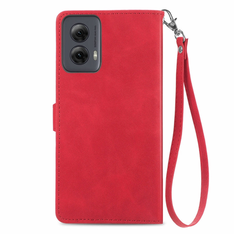 For Motorola Moto G Power 5G 2024 Embossed Flower Zipper Leather Phone Case