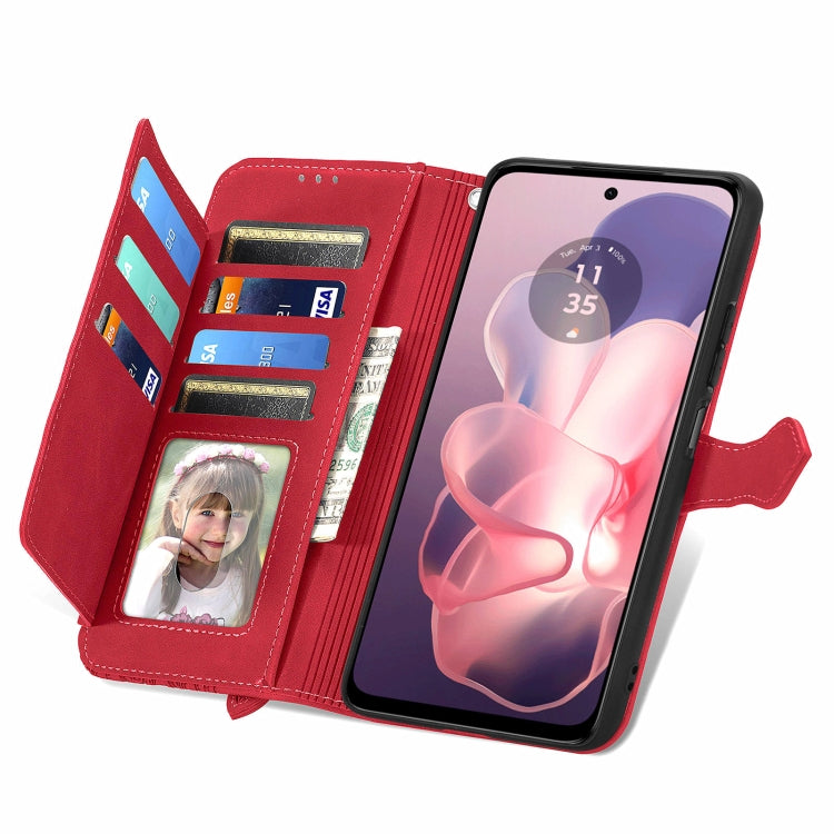 For Motorola Moto G Power 5G 2024 Embossed Flower Zipper Leather Phone Case