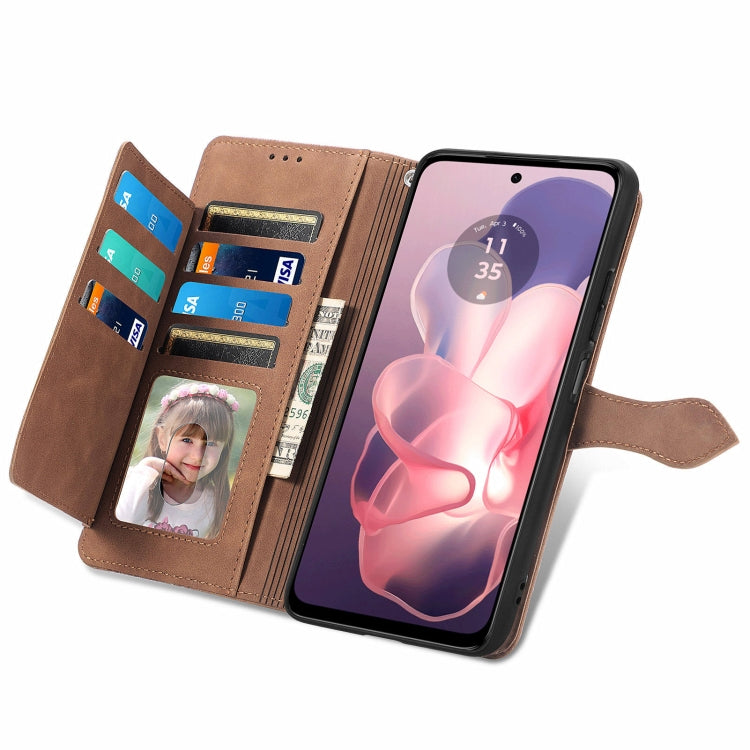 For Motorola Moto G Power 5G 2024 Embossed Flower Zipper Leather Phone Case