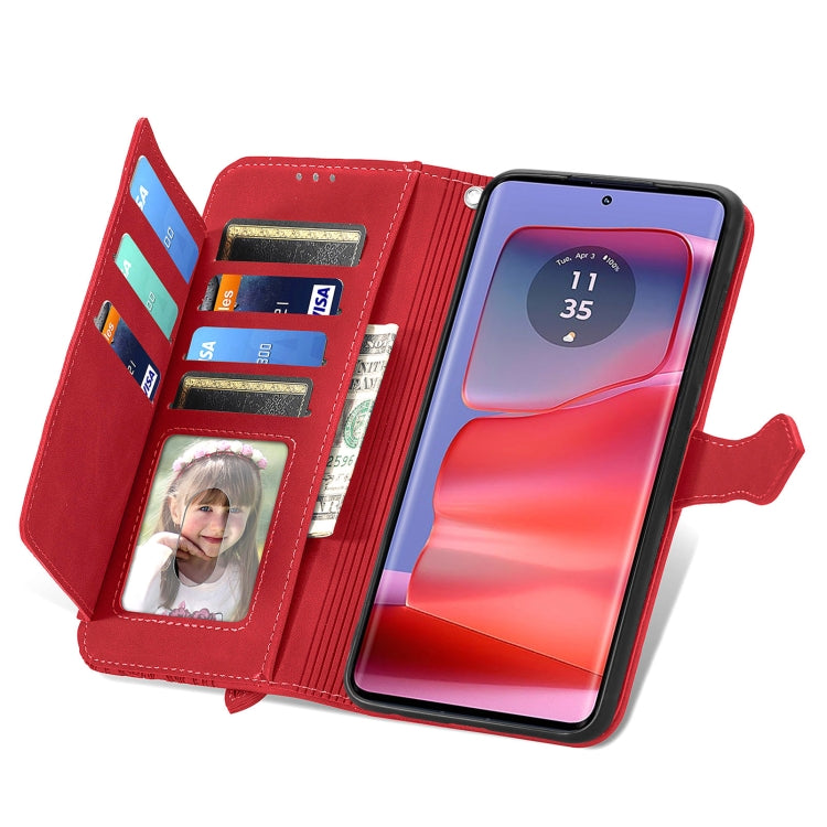 For Motorola Edge 50 Ultra Embossed Flower Zipper Leather Phone Case