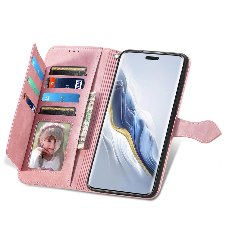For Honor Magic6 Pro Embossed Flower Zipper Leather Phone Case