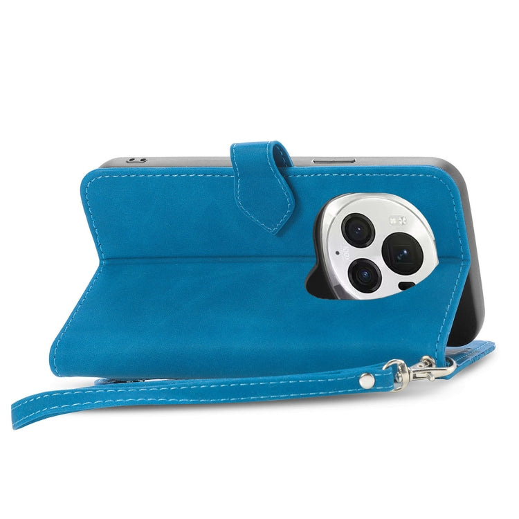 For Honor Magic6 Pro Embossed Flower Zipper Leather Phone Case