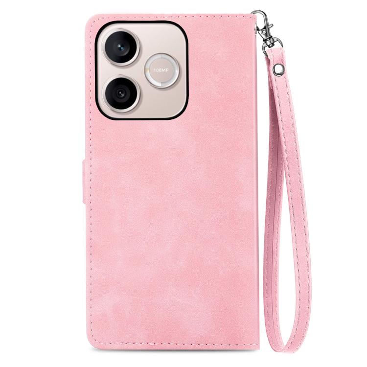 For Honor 600 Lite Global Embossed Flower Zipper Leather Phone Case