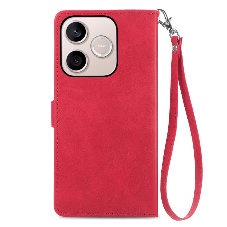 For Honor 600 Lite Global Embossed Flower Zipper Leather Phone Case
