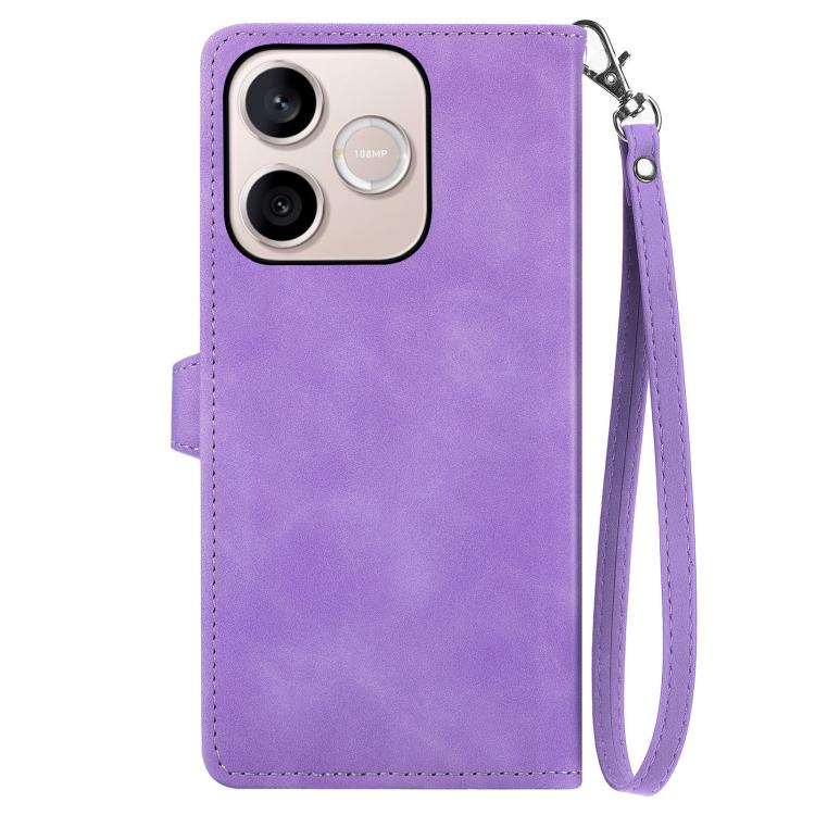 For Honor 600 Lite Global Embossed Flower Zipper Leather Phone Case
