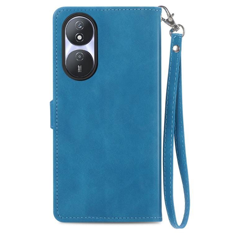For Honor Play 50 Plus Embossed Flower Zipper Leather Phone Case