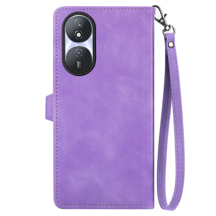 For Honor Play 50 Plus Embossed Flower Zipper Leather Phone Case