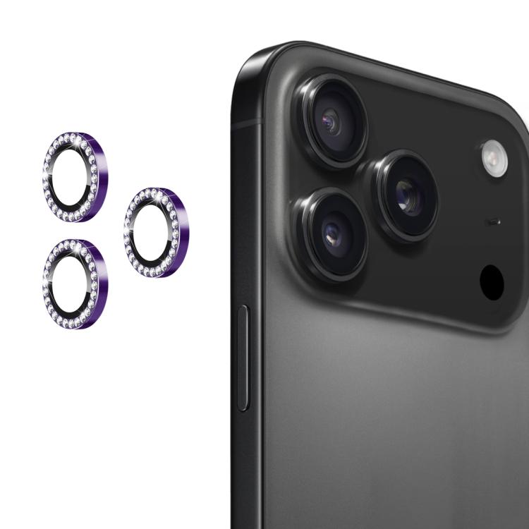 For iPhone 17 Pro / 17 Pro Max ENKAY AR Anti-reflection Individual Diamond Ring Camera Lens Glass Full Film