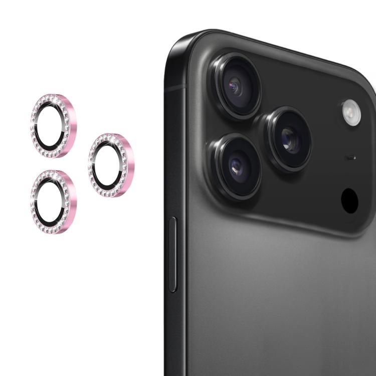 For iPhone 17 Pro / 17 Pro Max ENKAY AR Anti-reflection Individual Diamond Ring Camera Lens Glass Full Film