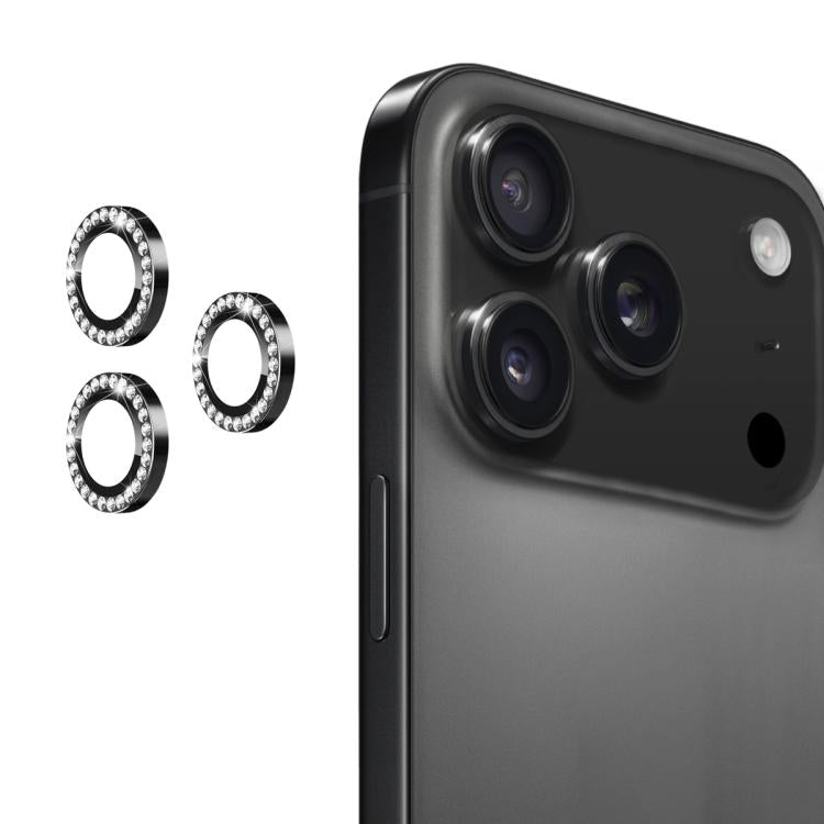 For iPhone 17 Pro / 17 Pro Max ENKAY AR Anti-reflection Individual Diamond Ring Camera Lens Glass Full Film