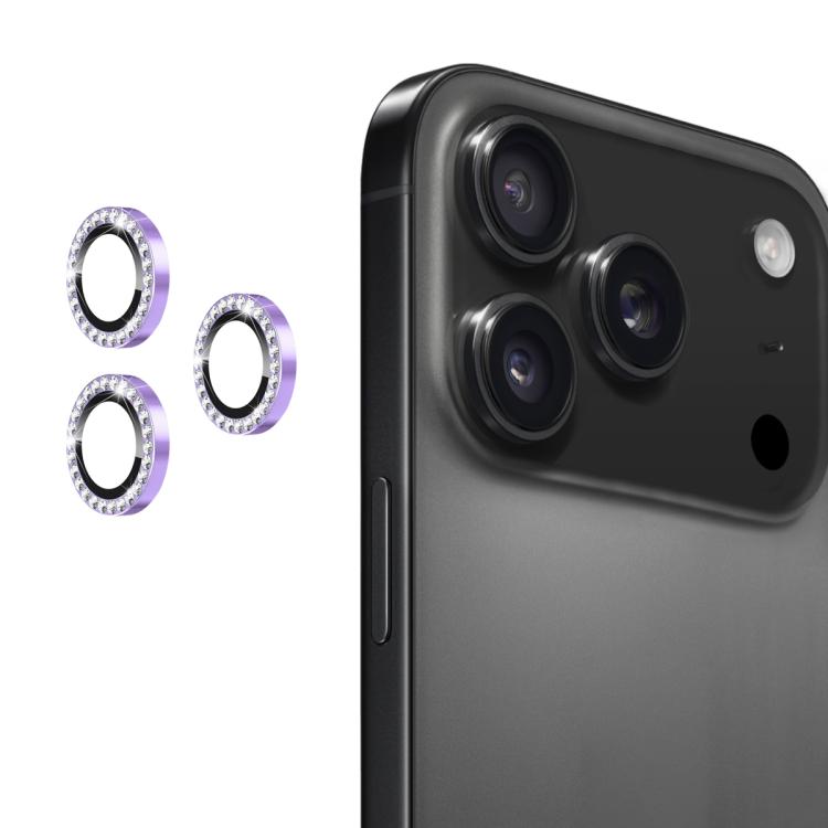 For iPhone 17 Pro / 17 Pro Max ENKAY AR Anti-reflection Individual Diamond Ring Camera Lens Glass Full Film