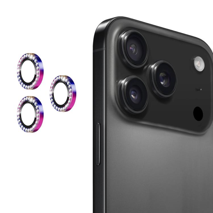 For iPhone 17 Pro / 17 Pro Max ENKAY AR Anti-reflection Individual Diamond Ring Camera Lens Glass Full Film