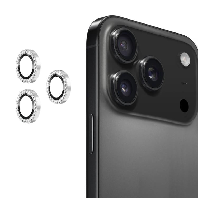 For iPhone 17 Pro / 17 Pro Max ENKAY AR Anti-reflection Individual Diamond Ring Camera Lens Glass Full Film