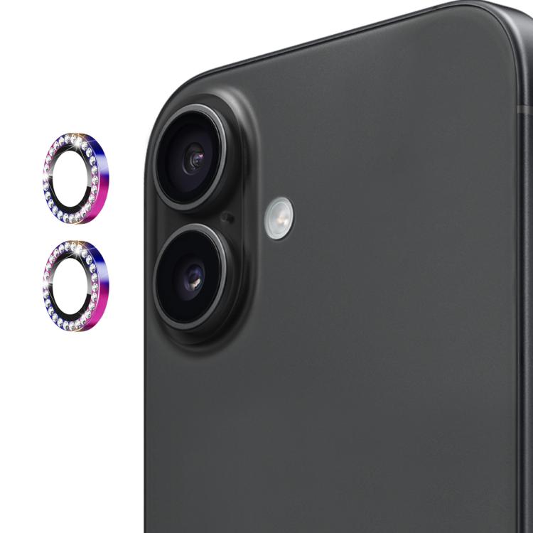 For iPhone 17 ENKAY AR Anti-reflection Individual Diamond Ring Camera Lens Glass Full Film