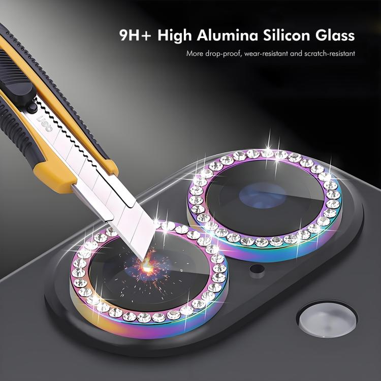 For iPhone 17 ENKAY AR Anti-reflection Individual Diamond Ring Camera Lens Glass Full Film
